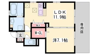 アトリオコートあかし【101号室】の間取り