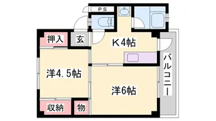 ビレッジハウス小坂1【402号室】の間取り