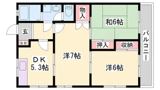 コーポ君が峰【1階】の間取り