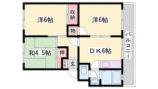 ル・シェルブルーはりま【4階】の間取り