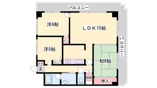 ヴァーチュアスあさぎり【4階】の間取り