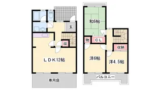 タウンハウスドミールA棟【103号室】の間取り
