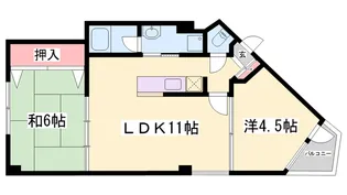 ソレイユ王塚台【102号室】の間取り