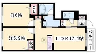 ラ・シエンヌ【102号室】の間取り