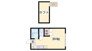 レオパレスWestRiver【206号室】の間取り