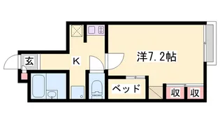 レオパレスシャルマンドミール【107号室】の間取り