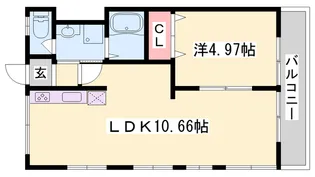 ラムール東二見【403号室】の間取り