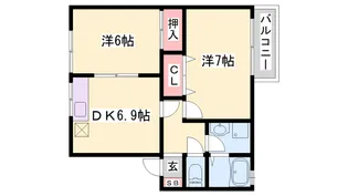 黒川グリーンハイツ【A202号室】の間取り