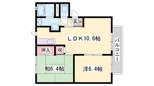 コスモスハイツB【1階】の間取り