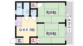 かぎ屋ビル【4C号室】の間取り