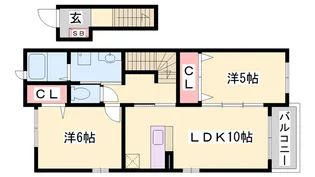 ガーデンヒルズ神戸西【203号室】の間取り