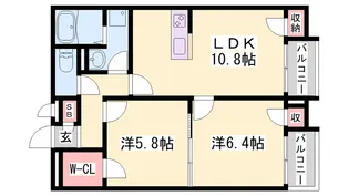 ミランダ錦城【104号室】の間取り