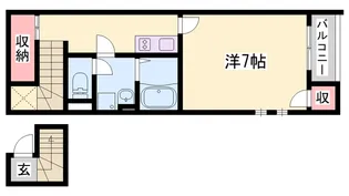 クレイノWINDS Ⅵ【202号室】の間取り
