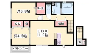 ベルヴィル明石【2階】の間取り