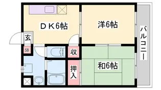 シャトル大久保【2階】の間取り