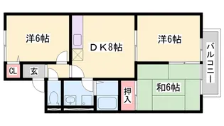 プリシェール西明石B【1階】の間取り