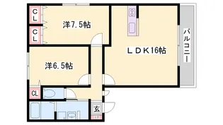 ブルーメ白水Ⅰ【1階】の間取り