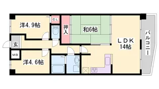 YKハイツ大久保【102号室】の間取り