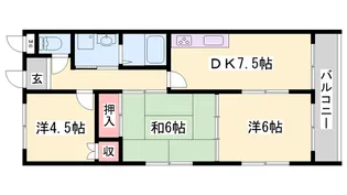 ロイヤルコーポ西明石【403号室】の間取り