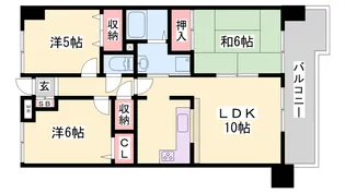 グランプレステージ明石西Ⅲ【405号室】の間取り