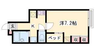 レオパレス状ヶ池【106号室】の間取り