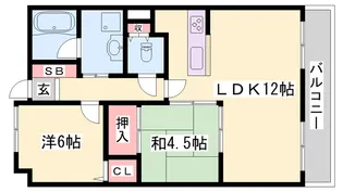 ヌーベ・ゆらの【101号室】の間取り