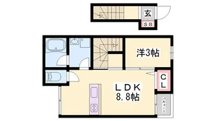 カプラン小野天神【204号室】の間取り