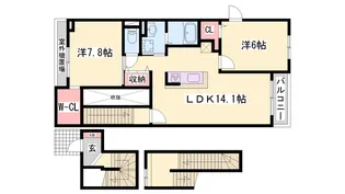 ローレルコート中谷【304号室】の間取り