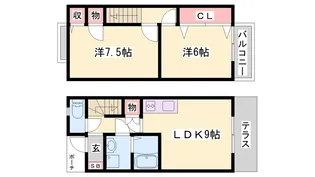 メゾンフロイデ三番館【1階】の間取り