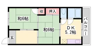 道本グリーンハウス【405号室】の間取り