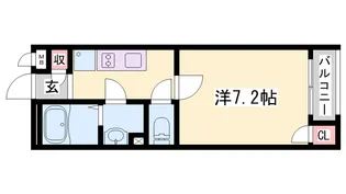 クレイノリバーサイド播磨Ⅱ【204号室】の間取り