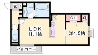 キャトルセゾン【2階】の間取り