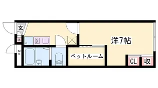 レオパレス滝の庄【102号室】の間取り