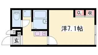 レオパレスコンフォートいなみ【104号室】の間取り