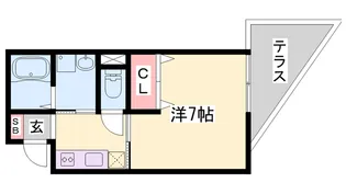 リープラス三木本町【1D号室】の間取り