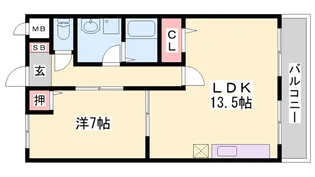 パレス大野【10B号室】の間取り