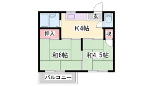 グリーンヒルやしろ【202号室】の間取り