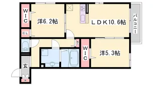 モン・ボヌール明石【2階】の間取り