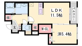 ニューパレス佑錦Ⅱ【105号室】の間取り