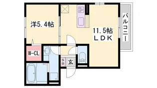 ル シャンドゥ フルールB【3階】の間取り
