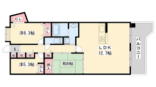 オーズタウンイーストスクエアⅡ番館【704号室】の間取り