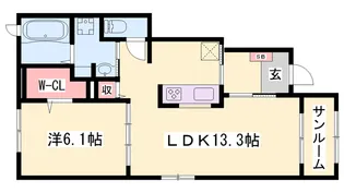 カーサ・デ・フローラ【101号室】の間取り