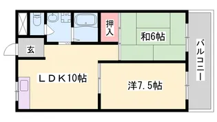 サニーハイム東出口【306号室】の間取り