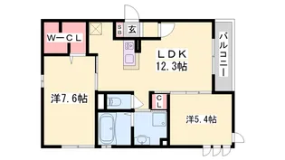 エルビエントⅡ【2階】の間取り