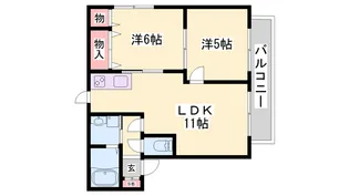 リファインド二ツ屋A【2階】の間取り