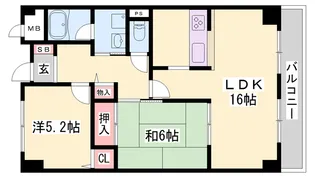 サンタウン明石ウエスト【201号室】の間取り