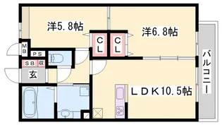 シャルム アンジュ【1階】の間取り