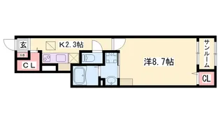 カーサヴェルデ【102号室】の間取り