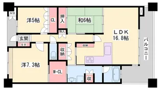 オーズタウンサウススクエアⅢ番館【12階】の間取り