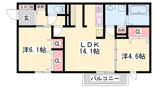 アグレアーブル【205号室】の間取り